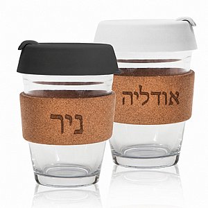 כוס קפה עם חבק שעם וחריטה בלייזר כוס קפה עם חבק שעם וחריטה בלייזר
